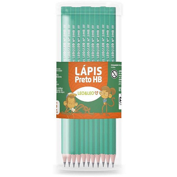 Lapis preto sextavado leo e leo verde hb - leonora (pote-72)