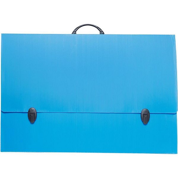 Maleta novaonda com alca a-2 azul c/fecho 3,5cm - polibras (unidade)