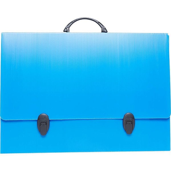 Maleta novaonda com alca a-3 azul c/fecho 3,5cm - polibras (unidade)