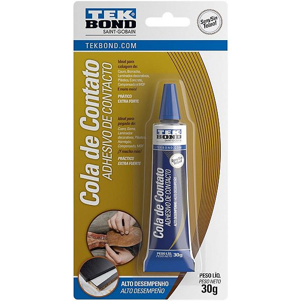 Cola de alta resistencia cola de contato 30g. - tekbond (unidade)