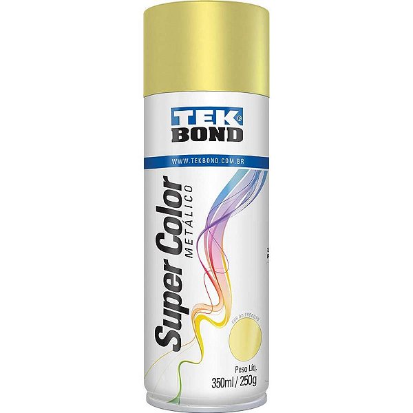 Tinta spray metalico dourado 350ml/250g - tekbond (unidade)