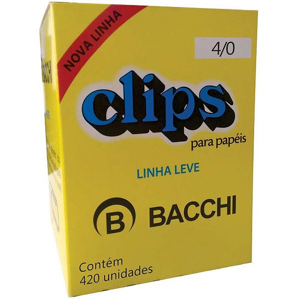 Clipe galvanizado aco 4/0 linha leve 420 un - bacchi (caixa)