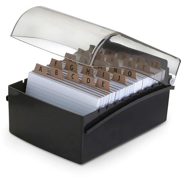 Fichario de mesa c/base plastica 5x8 preto - maxcril (unidade)