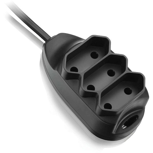 Extensao eletrica bipolar 3entradas 5mts. preta - elgin (unidade)