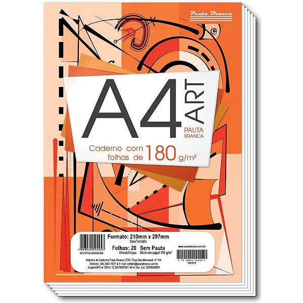 Bloco tecnico sem margem desenho a-4 180g. 20fls. - pauta branca (pct.c/10)