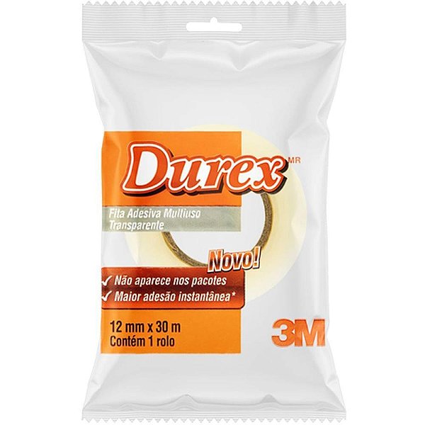 Fita adesiva durex transparente 12mmx30m. - 3m (blister)