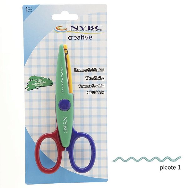 Tesoura artesanal picotar zig zag ondulado - nybc (blister)