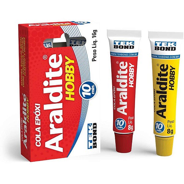 Cola de alta resistencia araldite hobby 16g. - tekbond (cx.c/06)