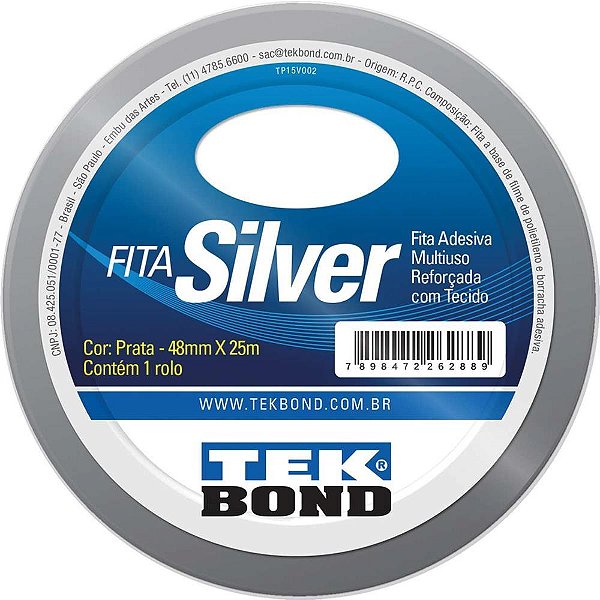 Fita de alta resistencia silver prata 48mmx25m - tekbond (unidade)