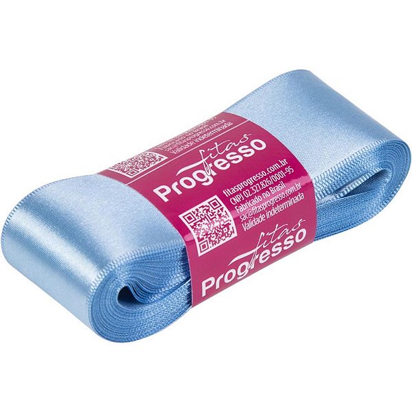Fita de cetim 38mm 10m. azul celeste 246 - fitas progresso (unidade)