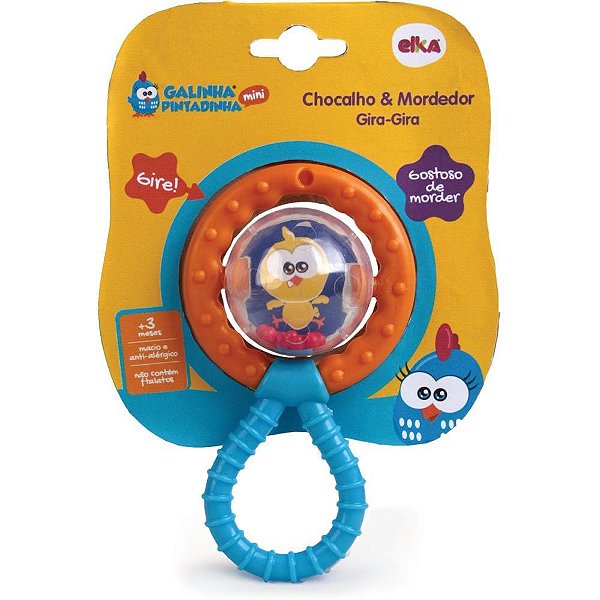 Mordedor infantil galinha pintadinha c/chocalho - elka (unidade)
