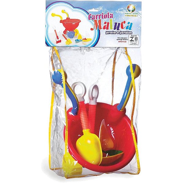 Baldinho de praia carriola maluca - monte libano (kit)