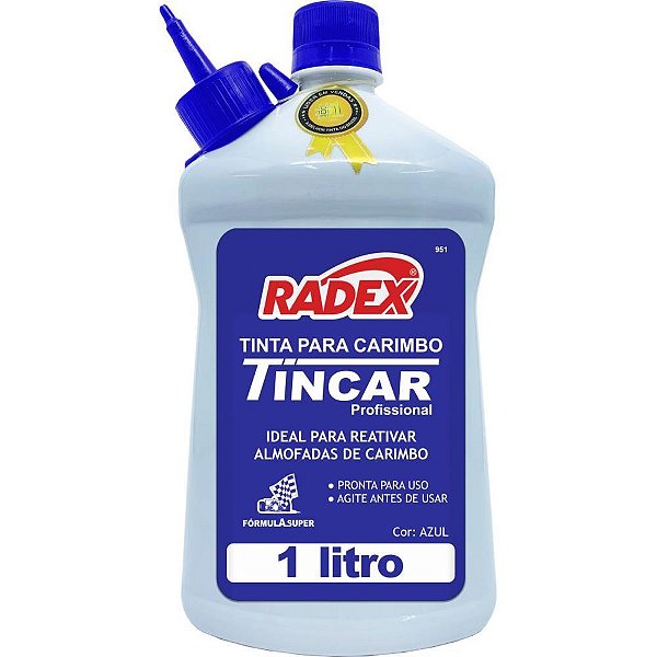Tinta para carimbo 1 litro azul - radex (unidade)