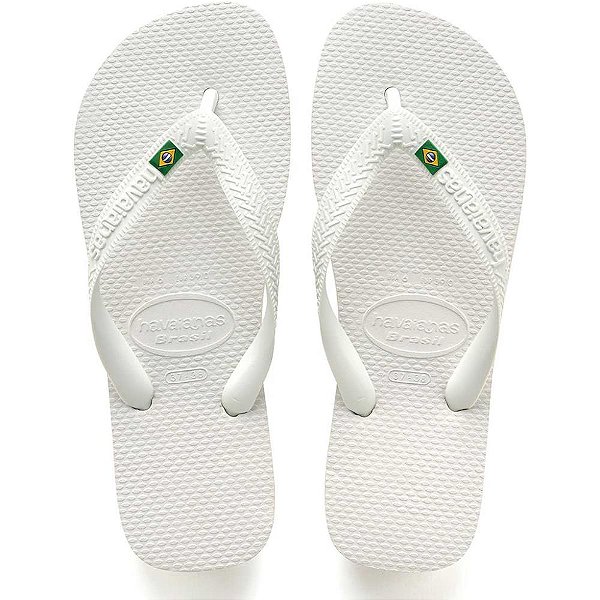 Chinelo havaianas unissex brasil 45/6 branco - havaianas (par)