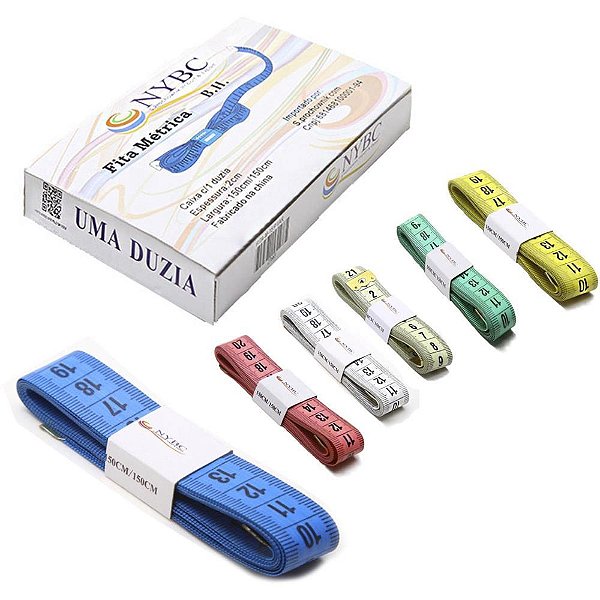Fita metrica cores sortidas 1,50m. 2cm - nybc (cx.c/12)
