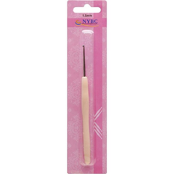 Agulha para croche tam.1,5mm cabo silicone salmao - nybc (blister)