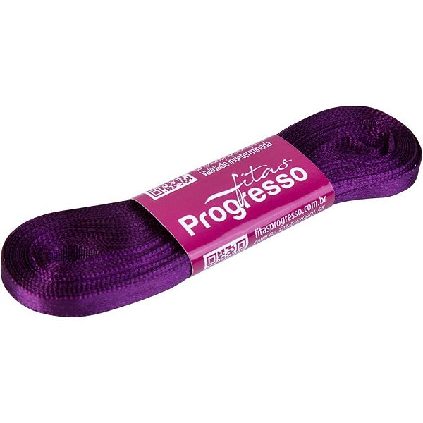 Fita de cetim 07mm 10m. violeta 675 - fitas progresso (unidade)