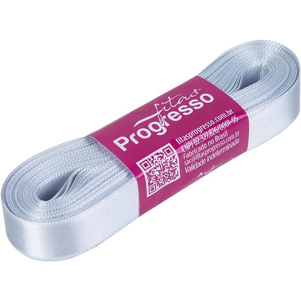 Fita de cetim 15mm 10m. prata 084 - fitas progresso (unidade)