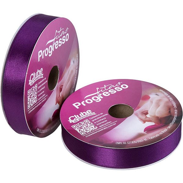 Fita de cetim 22mm 10m. violeta 675 - fitas progresso (unidade)