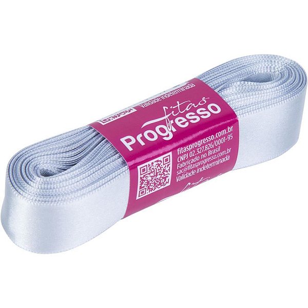 Fita de cetim 22mm 10m. prata 084 - fitas progresso (unidade)