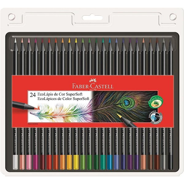 Lapis de cor redondo supersoft 24 cores - faber-castell (pct.c/06)