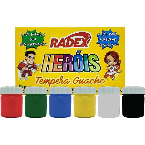 Tinta guache 015ml 06 cores - radex (estojo)
