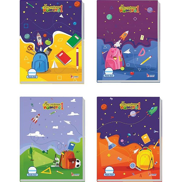 Caderno caligrafia capa dura numero 1 pauta azul 40f 70g. - tamoio (pct.c/05)