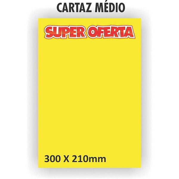 Cartaz para marcacao oferta medio 30x21cm. amarelo - grespan (pct.c/10)