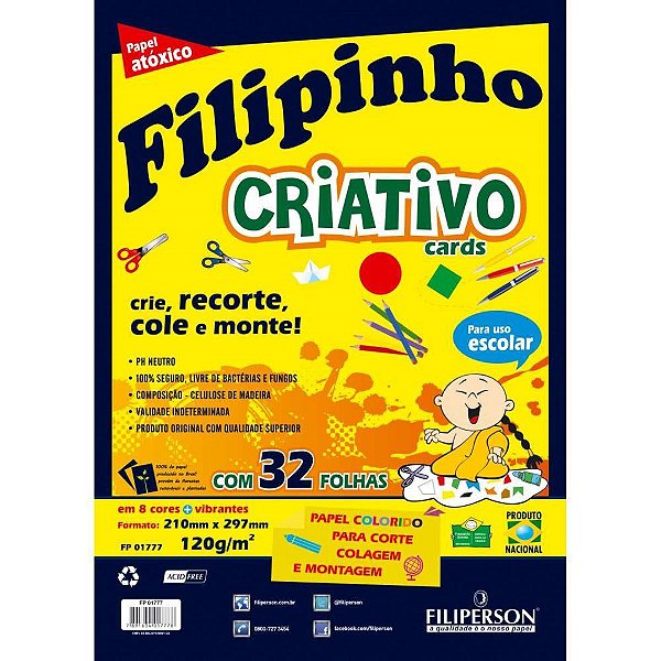 Bloco para educacao artistica filipin.criat.8cor.a4.120g.32f - filiperson (envelope)