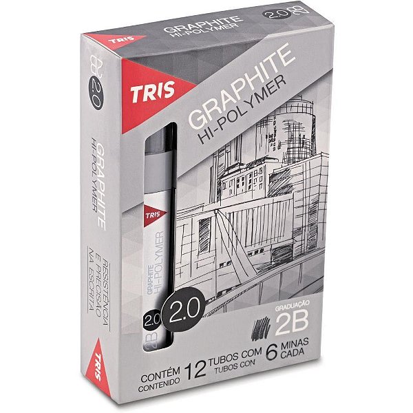 Grafite 2.0mm tris 2b 12tubosx06minas - summit (caixinha)