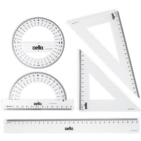 Conjunto para desenho 1 e 2 grau c/05 pecas flexivel - dello (blister)
