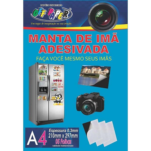 Placa imantada a4 210x297mm c/adesivo - off paper (pct.c/05)