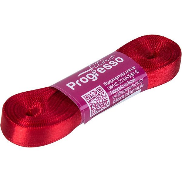 Fita de cetim 10mm 10m. vermelho 209 - fitas progresso (unidade)