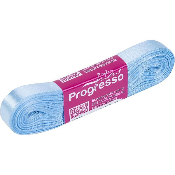 Fita de cetim 10mm 10m. azul bebe 212 - fitas progresso (unidade)