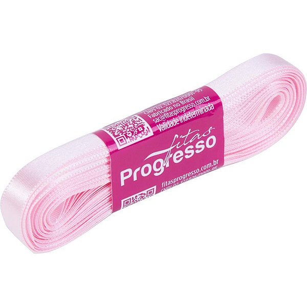 Fita de cetim 10mm 10m. rosa bebe 310 - fitas progresso (unidade)