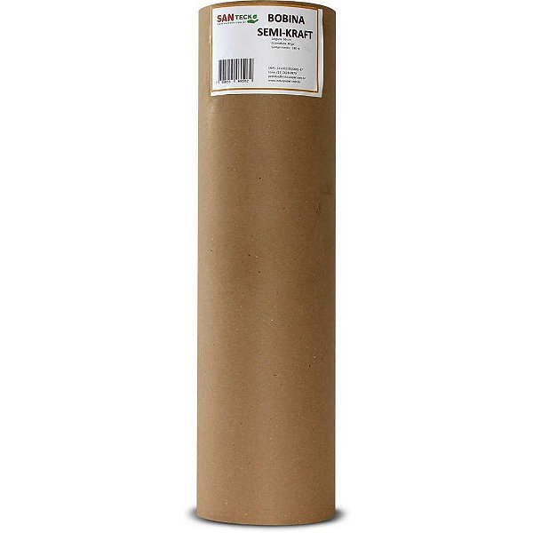 Papel semi kraft bobina 40cmx140m. 80grs. +/- 4,5kgs - santeck (bobina)