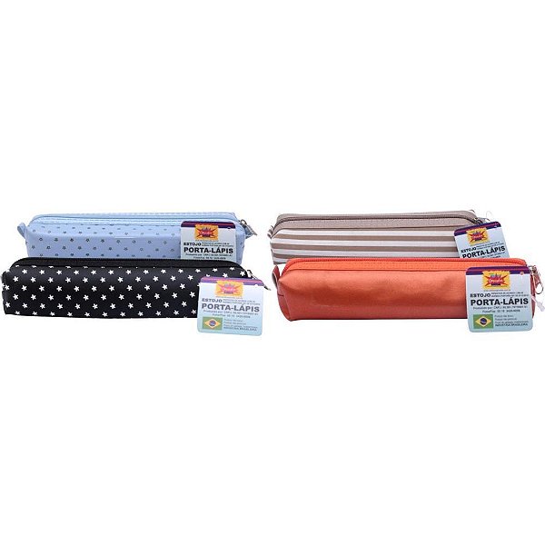 Estojo simples lona teen pop sortidos - goodie (pct.c/24)