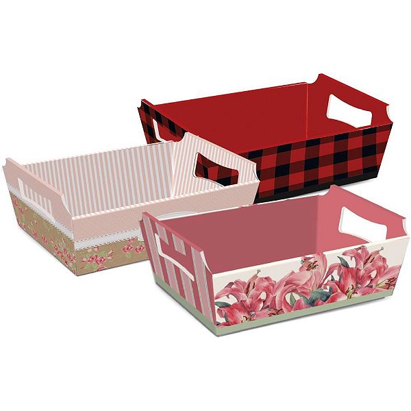 Cesta de papel sortida tam p 18x13x7,5cm - cromus (cx.c/10)