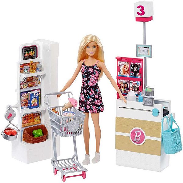 Barbie estate conjunto supermercado c/boneca - mattel (unidade)