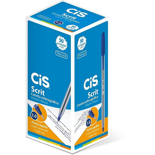 Caneta esferografica cis scrit azul 1.0mm - sertic (cx.c/50)