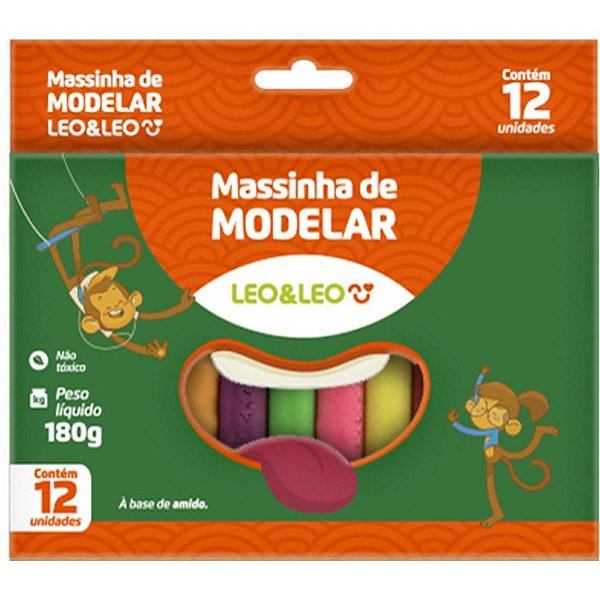Massa para modelar leo e leo 12 cores - leonora (pct.c/12)