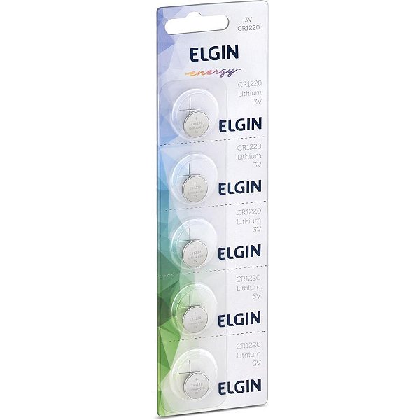 Pilha bateria botao cr1220 3v lithium - elgin (ct.c/05)