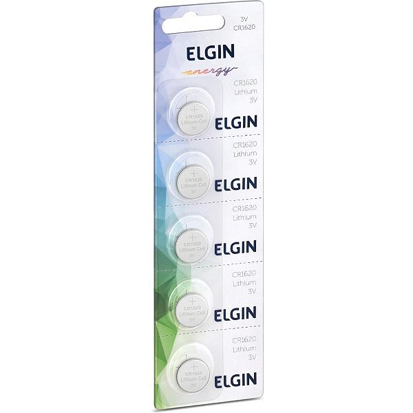 Pilha bateria botao cr1620 3v lithium - elgin (ct.c/05)