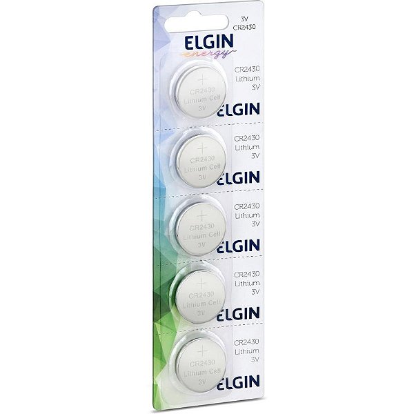 Pilha bateria botao cr2430 3v lithium - elgin (ct.c/05)