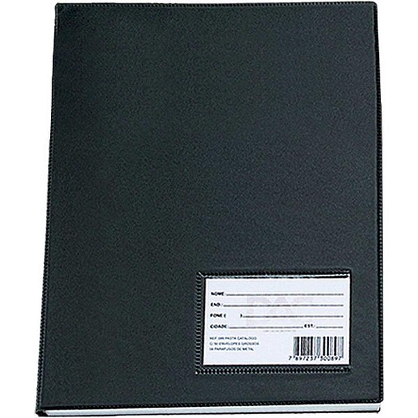Pasta catalogo a3 30 envelopes medios preta - dac (pct.c/02)