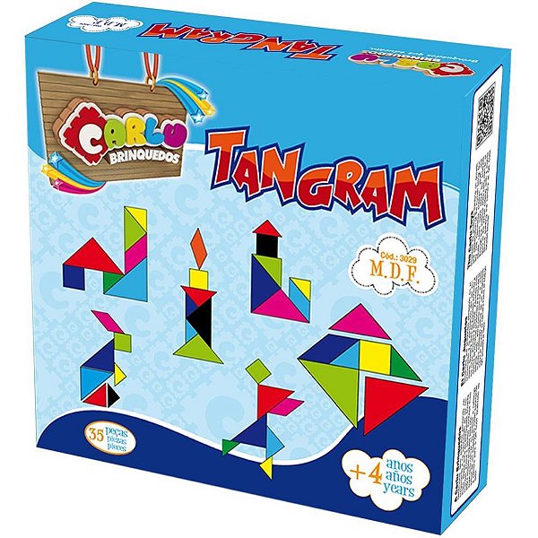 Brinquedo pedagogico madeira tangram 35 pecas em madeira - carlu (unidade)