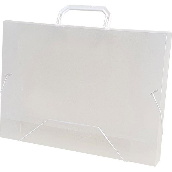 Maleta plastica com alca oficio cristal 43mm - acp (unidade)