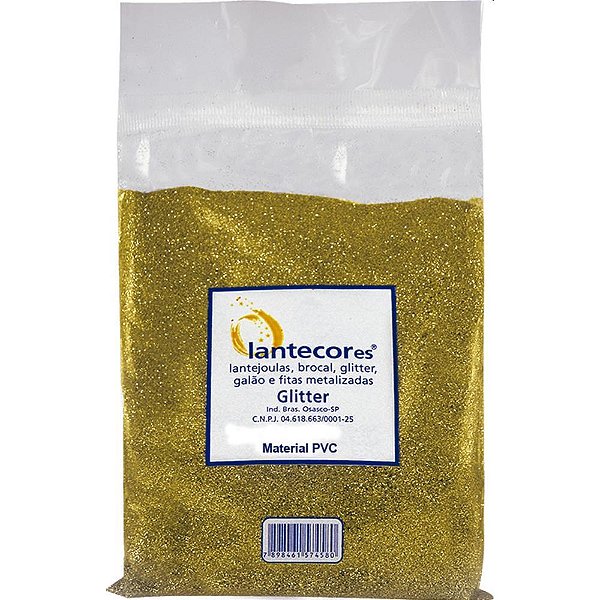 Glitter pvc ouro 500g. - lantecor (pacote)