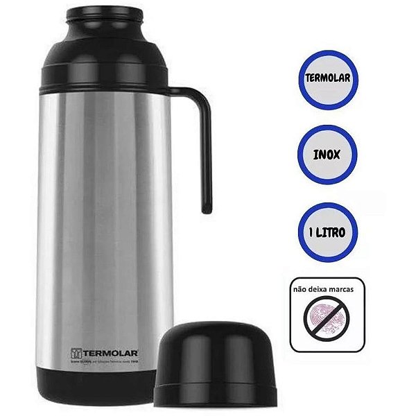 Garrafa termica rosca lumina inox 1l - termolar (unidade)