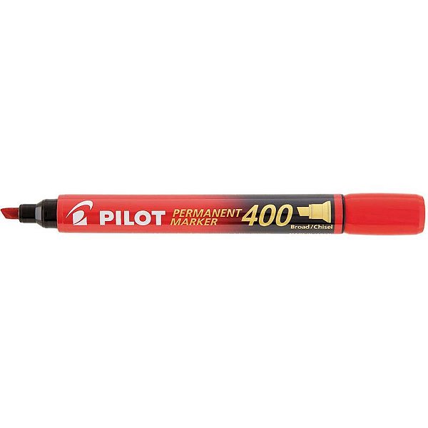 Pincel marcador permanente sca 400 ponta chanfrada vermel - pilot (cx.c/12)
